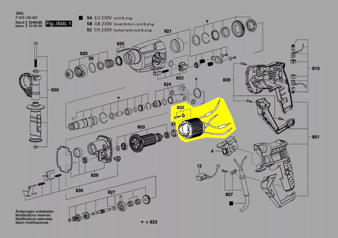 stator réf. 2610Z01077 Skil